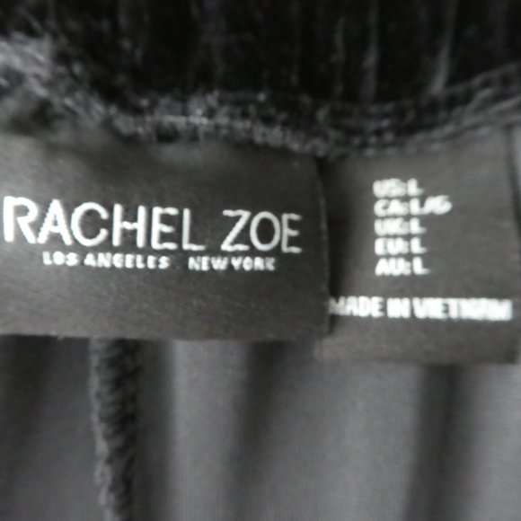VeLVeT Rachel Zoe Palazzo Pants Black Pockets Elastic Wide Leg Stretchy High L - Picture 8 of 9